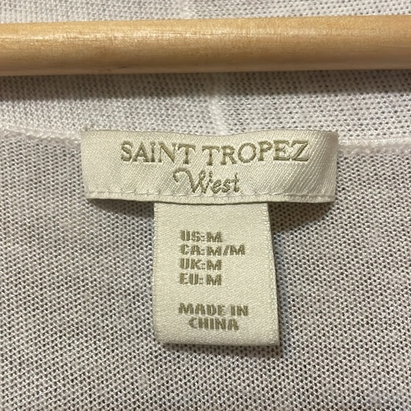 Saint Tropez West Women’s cardigan Size Medium sleeveless top has open front - Picture 3 of 9